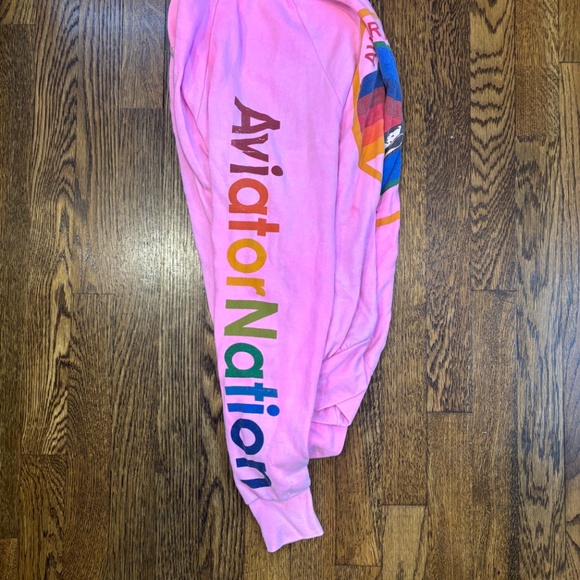 Aviator Nation Relaxed Crew Sweatshirt - Neon Pink - Picture 3 of 4